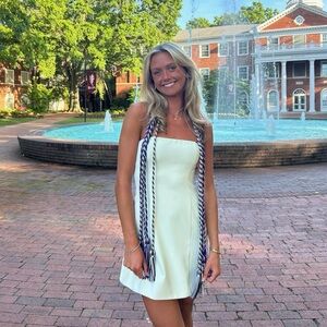 Peppermayo white strapless dress